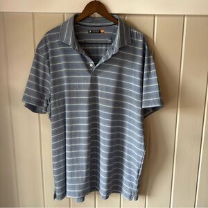 Daniel Cremieux Men's Gray and Blue Striped Polo Shirt, NWOT, Size XXL